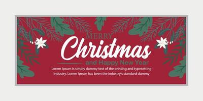 merry christmas banner set and happy new year banner, social media cover and web banner vector