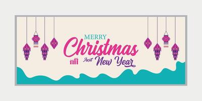 merry christmas banner set and happy new year banner, social media cover and web banner,Merry Christmas design for greeting card, vector