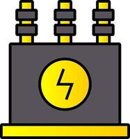 Power Transformer Line Filled Gradient  Icon vector