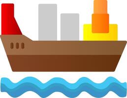 Cargo Ship Flat Gradient  Icon vector