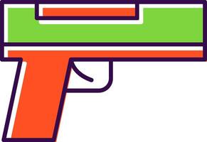 pistola lleno icono vector