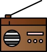 Radio Line Filled Gradient  Icon vector