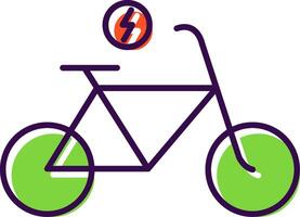 eléctrico bicicleta lleno icono vector