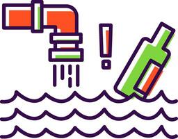 Water Pollution Filled  Icon vector