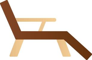 Deck Chair Flat Gradient  Icon vector