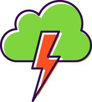 Lightning Filled  Icon vector