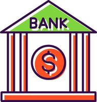 Bank Filled  Icon vector