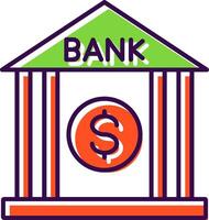 Bank Filled  Icon vector