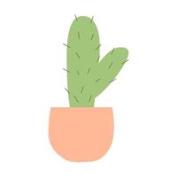 cute cactus in a pot illustration vector