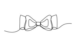 Continuous line bow icon isolated on white background. Vector one line woman bow accessory illustration.