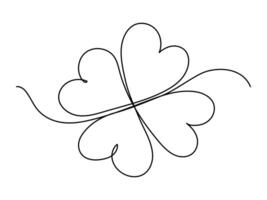 Four Leaf Clover icon isolated. Vector continuous line Clover illustration.