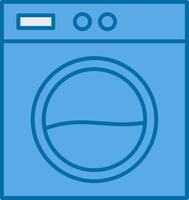 lavandería máquina lleno azul icono vector