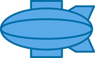 Blimp Filled Blue  Icon vector