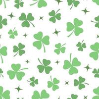 Seamless pattern with clover leaves on white background vector
