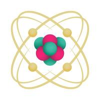 Structure of an atom with protons neutrons and electrons. vector