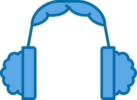 Earmuff Filled Blue  Icon vector