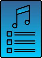 PlayList Line Filled Gradient  Icon vector