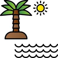 Beach Line Filled Gradient  Icon vector