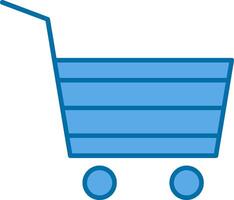 Trolley Filled Blue  Icon vector