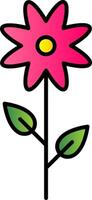 Flower Line Filled Gradient  Icon vector