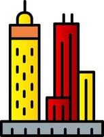 Skyscrapers Line Filled Gradient  Icon vector