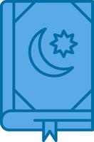 Quran Filled Blue  Icon vector