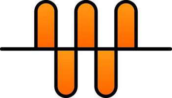 Audio Wave Line Filled Gradient  Icon vector