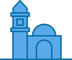 mezquita lleno azul icono vector