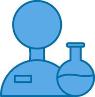 Scientist Filled Blue  Icon vector