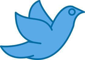 Dove Filled Blue  Icon vector