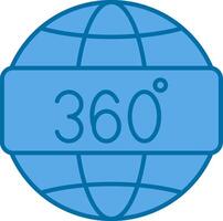 360 View Filled Blue  Icon vector