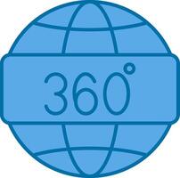 360 View Filled Blue  Icon vector