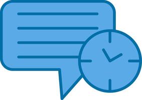 Message Clock Filled Blue  Icon vector