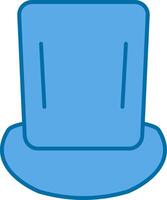 Top Hat Filled Blue  Icon vector