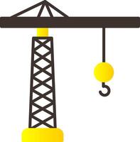 Tower Crane Flat Gradient  Icon vector