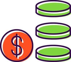 Coin Stack Filled  Icon vector