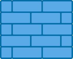 pared de ladrillo lleno azul icono vector
