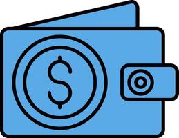 Wallet Filled Blue  Icon vector