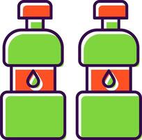 Two Bottles Filled  Icon vector