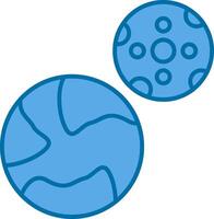 Planets Filled Blue  Icon vector