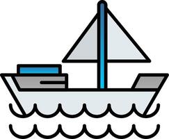 Dinghy Line Filled Gradient  Icon vector