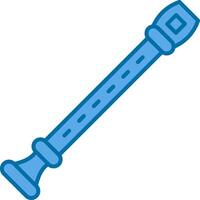Flute Filled Blue  Icon vector