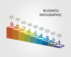 level template for infographic for presentation for 9 element vector