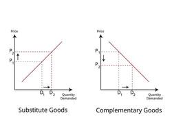 Difference Between Substitute Goods and Complementary Goods vector