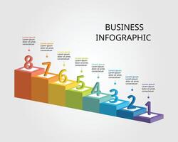 level template for infographic for presentation for 8 element vector