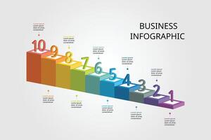 level template for infographic for presentation for 10 element vector