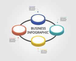 4 circle template for infographic for presentation for 4 element vector