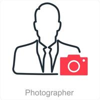 Photographer and camera icon concept vector