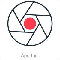 Aperture and camera icon concept vector