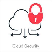 Cloud Security and lock icon concept vector